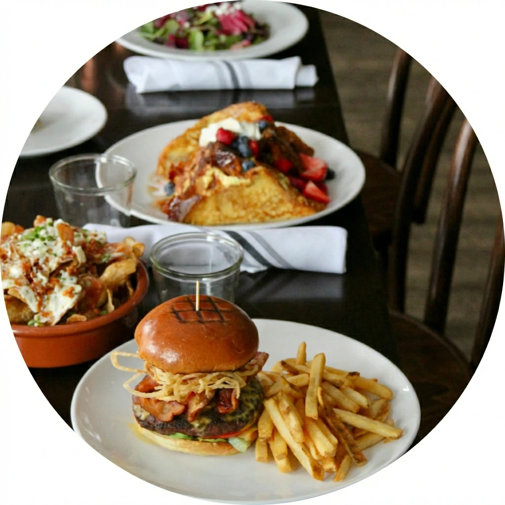 Freshly prepared burger and chips at Mbala View Lodge restaurant in Mbala Zambia.