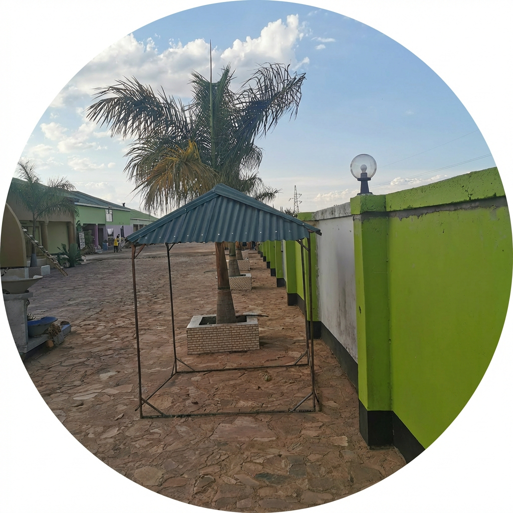 a a tranquil environment surrounded by trees