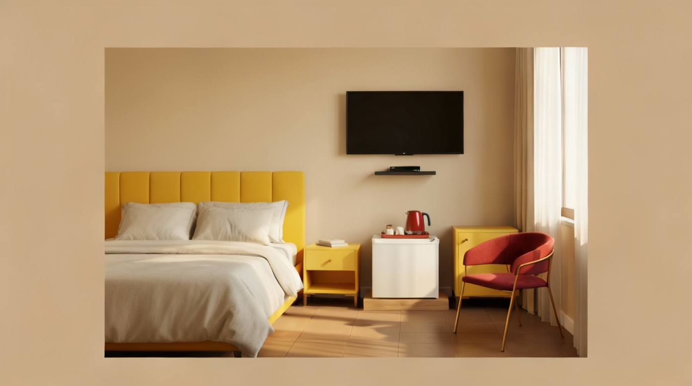 Comfortable space with a bed and desk area